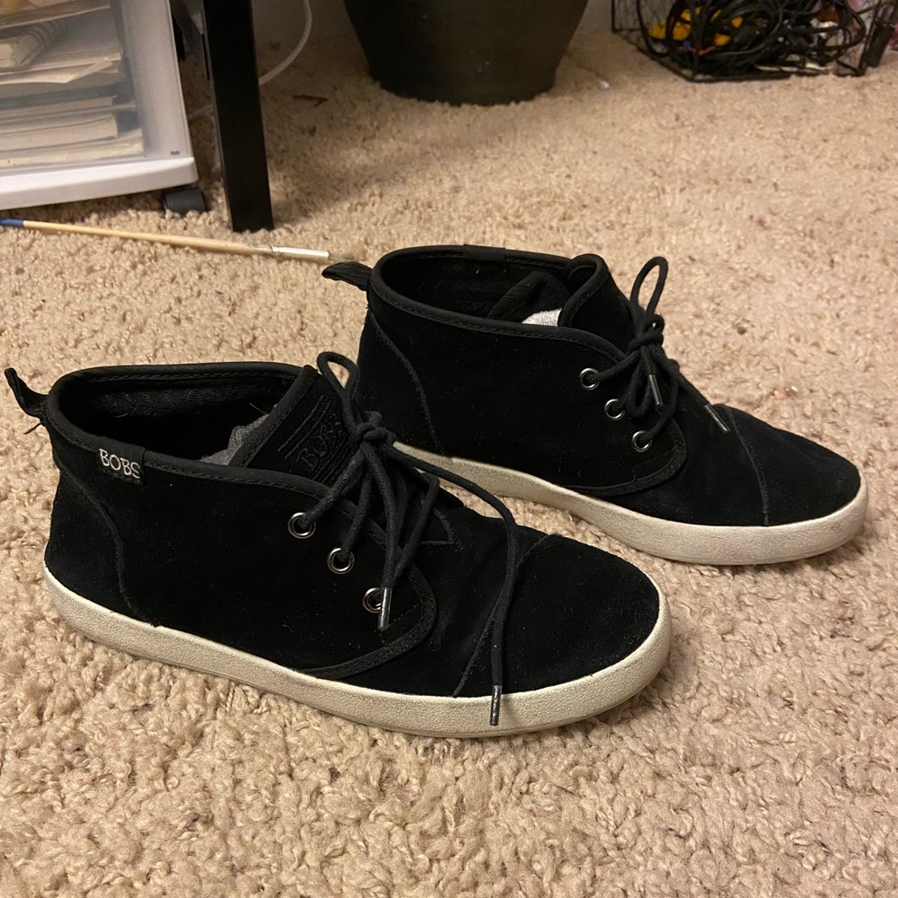 Bobs high top black leather shoe